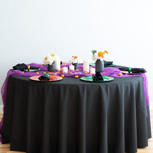 Load image into Gallery viewer, Bargain 120 In. Round Polyester Tablecloth Black