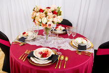 Load image into Gallery viewer, Bargain 108 In. Round Polyester Tablecloth Burgundy