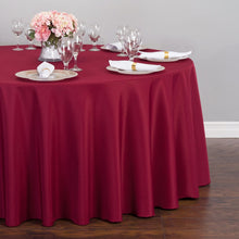 Load image into Gallery viewer, 132 in. Round Polyester Tablecloth Burgundy