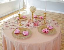 Load image into Gallery viewer, Bargain 108 in. Round Polyester Tablecloth Peach