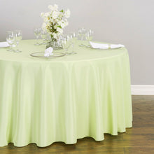 Load image into Gallery viewer, 132 in. Round Polyester Tablecloth Tea Green