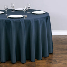 Load image into Gallery viewer, Bargain 108 In. Round Polyester Tablecloth Navy Blue