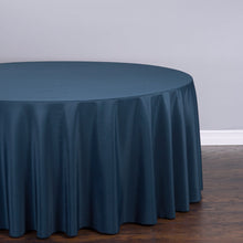 Load image into Gallery viewer, Bargain 108 In. Round Polyester Tablecloth Navy Blue