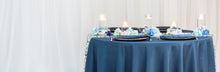 Load image into Gallery viewer, Bargain 108 In. Round Polyester Tablecloth Navy Blue