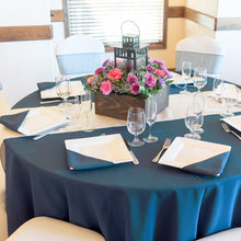 Load image into Gallery viewer, Bargain 108 In. Round Polyester Tablecloth Navy Blue