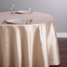 Load image into Gallery viewer, 108 in. Round Shantung Silk Tablecloth Beige