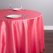Load image into Gallery viewer, 108 in. Round Shantung Silk Tablecloth Coral