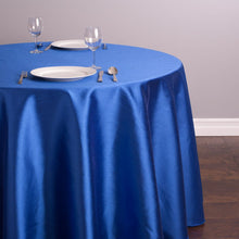 Load image into Gallery viewer, 108 in. Round Shantung Silk Tablecloth Royal Blue
