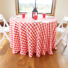 Load image into Gallery viewer, 108 in. Round Polyester Tablecloth Checkered (4 Colors)