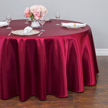 Load image into Gallery viewer, Bargain 108 In. Round Satin Tablecloth Burgundy