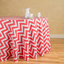 Load image into Gallery viewer, 120 in. Chevron Round Cotton Tablecloth (6 Colors)