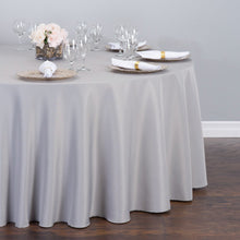 Load image into Gallery viewer, 132 in. Round Polyester Tablecloth Silver