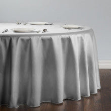 Load image into Gallery viewer, 108 in. Round Shantung Silk Tablecloth Silver