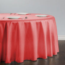 Load image into Gallery viewer, Bargain 132 in. Round Shantung Silk Tablecloth Coral