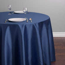 Load image into Gallery viewer, 132 in. Round Shantung Silk Tablecloth (7 Colors)