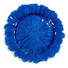Load image into Gallery viewer, Royal Blue Coral Glass Charger Plate 4/Pack