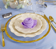 Load image into Gallery viewer, Rimmed Round Glass Charger Plate 4/Pack (3 Colors)
