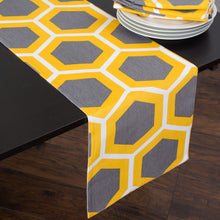 Load image into Gallery viewer, 13 x 90 in. Honeycomb Cotton Table Runner Light Blue & White