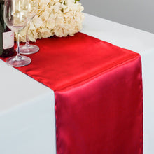 Load image into Gallery viewer, 14 x 108 in. Satin Table Runner Red
