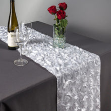 Load image into Gallery viewer, 14 X 108 in. Rosette Satin Table Runner White