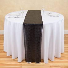 Load image into Gallery viewer, 14 X 108 in. Sequin Table Runner Black