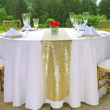Load image into Gallery viewer, 14 X 108 in. Sequin Table Runner Gold