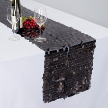 Load image into Gallery viewer, 14 X 108 in. Payette Sequin Table Runner Iridescent Black