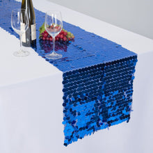Load image into Gallery viewer, 14 x 108 in. Payette Sequin Table Runner Royal Blue