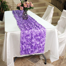 Load image into Gallery viewer, 14 X 108 in. Rosette Satin Table Runner (4 Colors)
