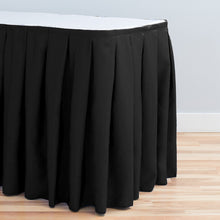 Load image into Gallery viewer, 21 ft. Accordion Pleat Polyester Table Skirt Black