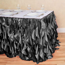 Load image into Gallery viewer, 14 ft. Curly Willow Table Skirt Black