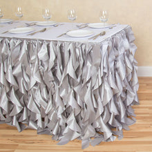 Load image into Gallery viewer, 14 ft. Curly Willow Table Skirt Silver