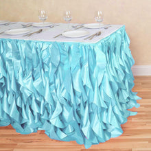 Load image into Gallery viewer, 17 ft. Curly Willow Table Skirt Baby Blue