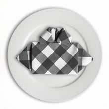 Load image into Gallery viewer, 17 in. Polyester Napkins Black & White Checkered (1 Dozen)