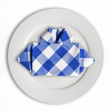 Load image into Gallery viewer, 15 in. Polyester Napkins Blue & White Checkered (1 Dozen)