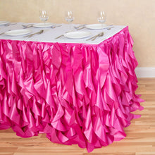 Load image into Gallery viewer, 17 ft. Curly Willow Table Skirt Fuchsia