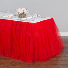 Load image into Gallery viewer, 17 ft. Tulle Tutu Table Skirt Red