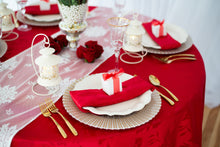 Load image into Gallery viewer, 108 in. Round Falling Lilies Damask Tablecloth (2 Colors)