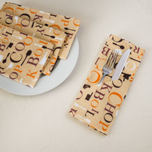 Load image into Gallery viewer, 20 X 20 in. Chef Print Cotton Napkins 4/Pack (3 Colors)
