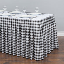 Load image into Gallery viewer, 21 ft. Polyester Table Skirt Black & White Checkered