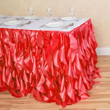 Load image into Gallery viewer, 21 ft. Curly Willow Table Skirt Red