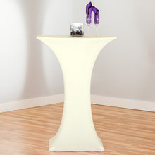 Load image into Gallery viewer, 30 in. Round Stretch Tablecloth Ivory