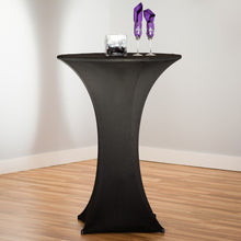 Load image into Gallery viewer, 30 in. Round Stretch Tablecloth Black