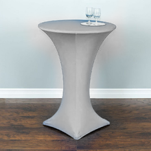 Load image into Gallery viewer, 30 in. Round Stretch Tablecloth Silver