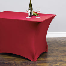 Load image into Gallery viewer, 8 ft. Rectangular Stretch Tablecloth Burgundy