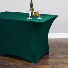 Load image into Gallery viewer, 6 ft. Rectangular Stretch Tablecloth Hunter Green