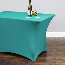 Load image into Gallery viewer, 8 ft. Rectangular Stretch Tablecloth Turquoise