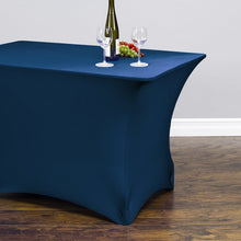 Load image into Gallery viewer, 4 ft. Rectangular Stretch Tablecloth Navy Blue