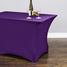 Load image into Gallery viewer, 8 ft. Rectangular Stretch Tablecloth Purple
