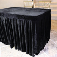 Load image into Gallery viewer, Bargain 6 ft. Fitted Velvet Table Skirt Burgundy